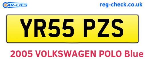 YR55PZS are the vehicle registration plates.