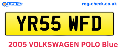 YR55WFD are the vehicle registration plates.