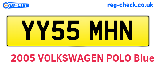 YY55MHN are the vehicle registration plates.