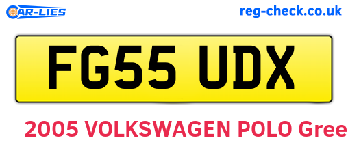 FG55UDX are the vehicle registration plates.