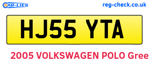 HJ55YTA are the vehicle registration plates.