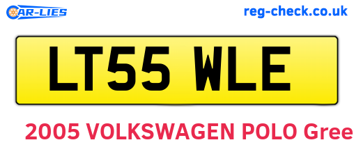 LT55WLE are the vehicle registration plates.
