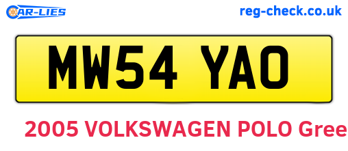 MW54YAO are the vehicle registration plates.