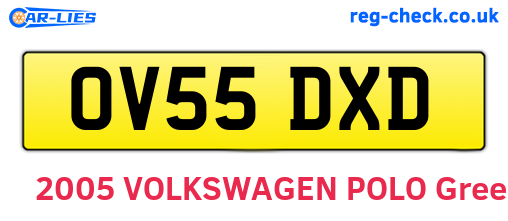 OV55DXD are the vehicle registration plates.