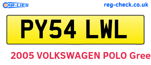 PY54LWL are the vehicle registration plates.