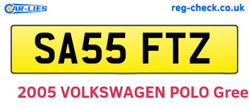 SA55FTZ are the vehicle registration plates.