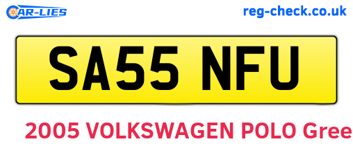 SA55NFU are the vehicle registration plates.