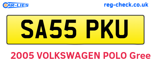 SA55PKU are the vehicle registration plates.