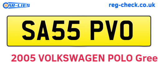 SA55PVO are the vehicle registration plates.