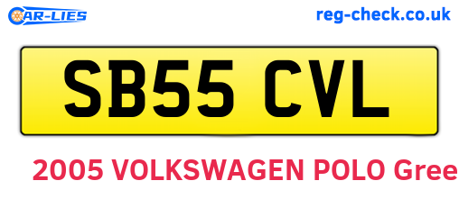 SB55CVL are the vehicle registration plates.