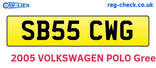 SB55CWG are the vehicle registration plates.
