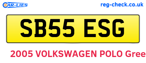 SB55ESG are the vehicle registration plates.