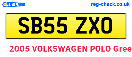 SB55ZXO are the vehicle registration plates.