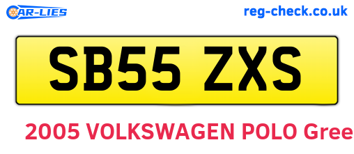 SB55ZXS are the vehicle registration plates.