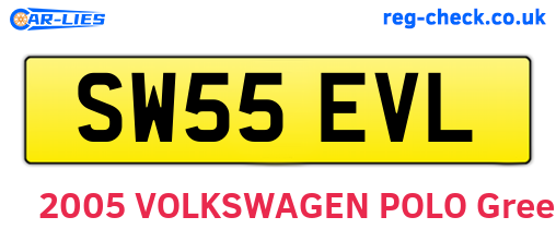 SW55EVL are the vehicle registration plates.