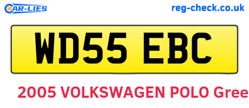 WD55EBC are the vehicle registration plates.