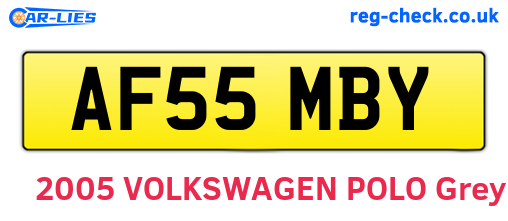 AF55MBY are the vehicle registration plates.