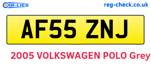 AF55ZNJ are the vehicle registration plates.