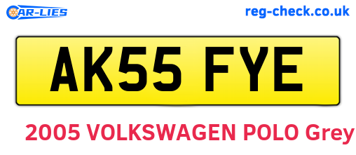 AK55FYE are the vehicle registration plates.