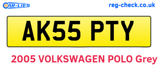 AK55PTY are the vehicle registration plates.