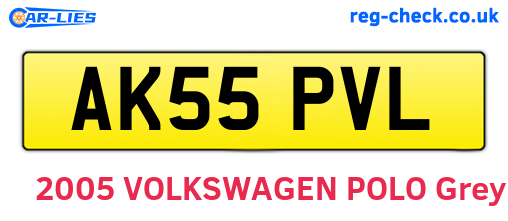 AK55PVL are the vehicle registration plates.