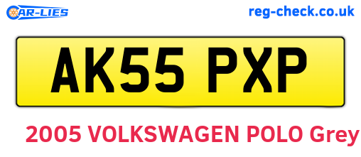 AK55PXP are the vehicle registration plates.