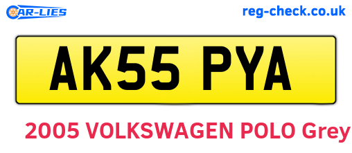 AK55PYA are the vehicle registration plates.