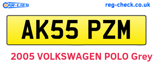 AK55PZM are the vehicle registration plates.
