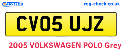 CV05UJZ are the vehicle registration plates.