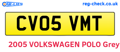 CV05VMT are the vehicle registration plates.
