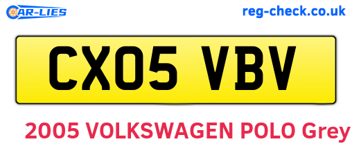 CX05VBV are the vehicle registration plates.