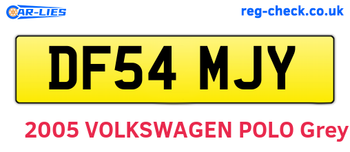 DF54MJY are the vehicle registration plates.