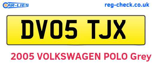 DV05TJX are the vehicle registration plates.