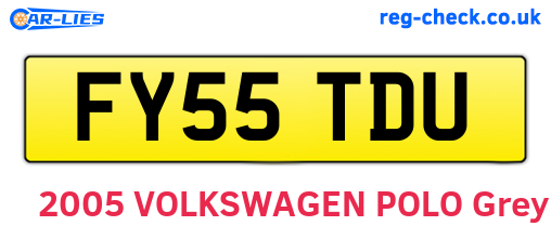 FY55TDU are the vehicle registration plates.