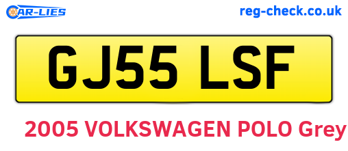 GJ55LSF are the vehicle registration plates.