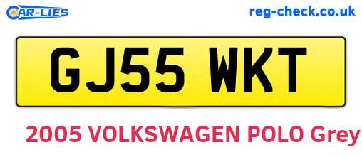 GJ55WKT are the vehicle registration plates.