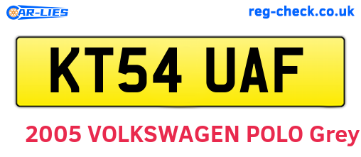 KT54UAF are the vehicle registration plates.