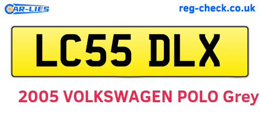 LC55DLX are the vehicle registration plates.