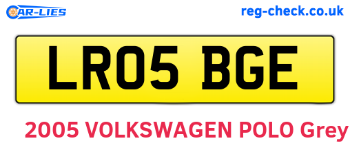 LR05BGE are the vehicle registration plates.