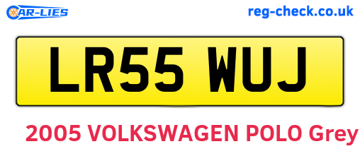 LR55WUJ are the vehicle registration plates.