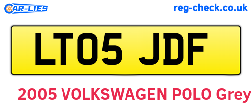 LT05JDF are the vehicle registration plates.
