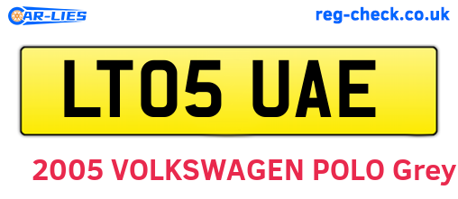 LT05UAE are the vehicle registration plates.