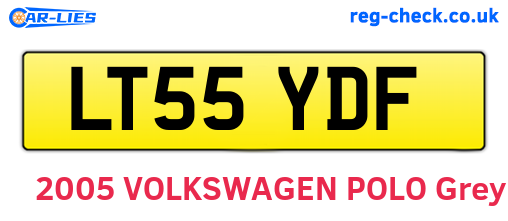 LT55YDF are the vehicle registration plates.