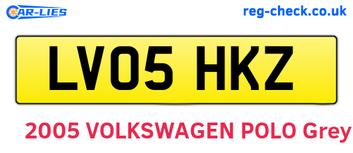 LV05HKZ are the vehicle registration plates.