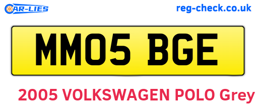 MM05BGE are the vehicle registration plates.