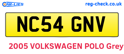 NC54GNV are the vehicle registration plates.