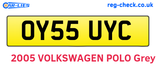 OY55UYC are the vehicle registration plates.