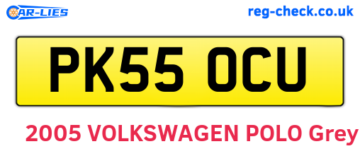 PK55OCU are the vehicle registration plates.