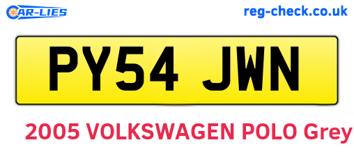 PY54JWN are the vehicle registration plates.