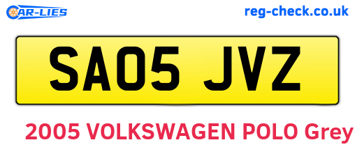 SA05JVZ are the vehicle registration plates.